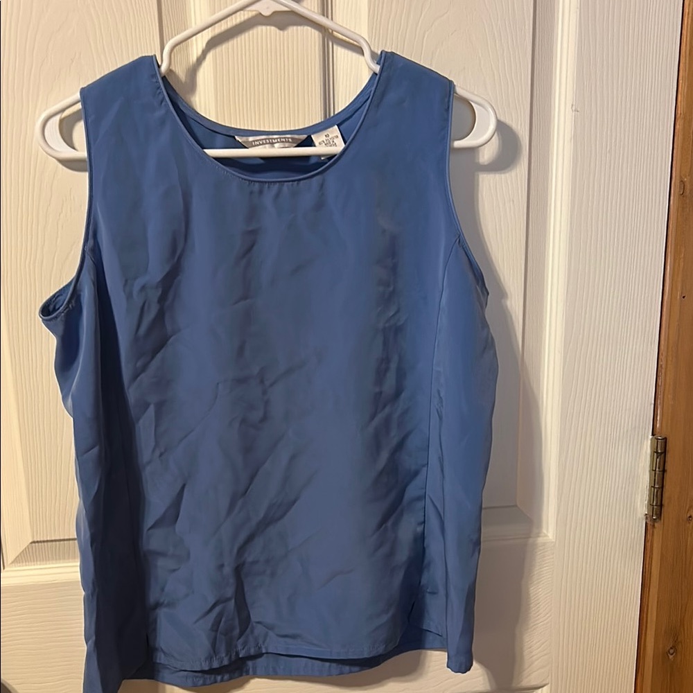 Investments Blue Boxy Sleeveless Tank Top